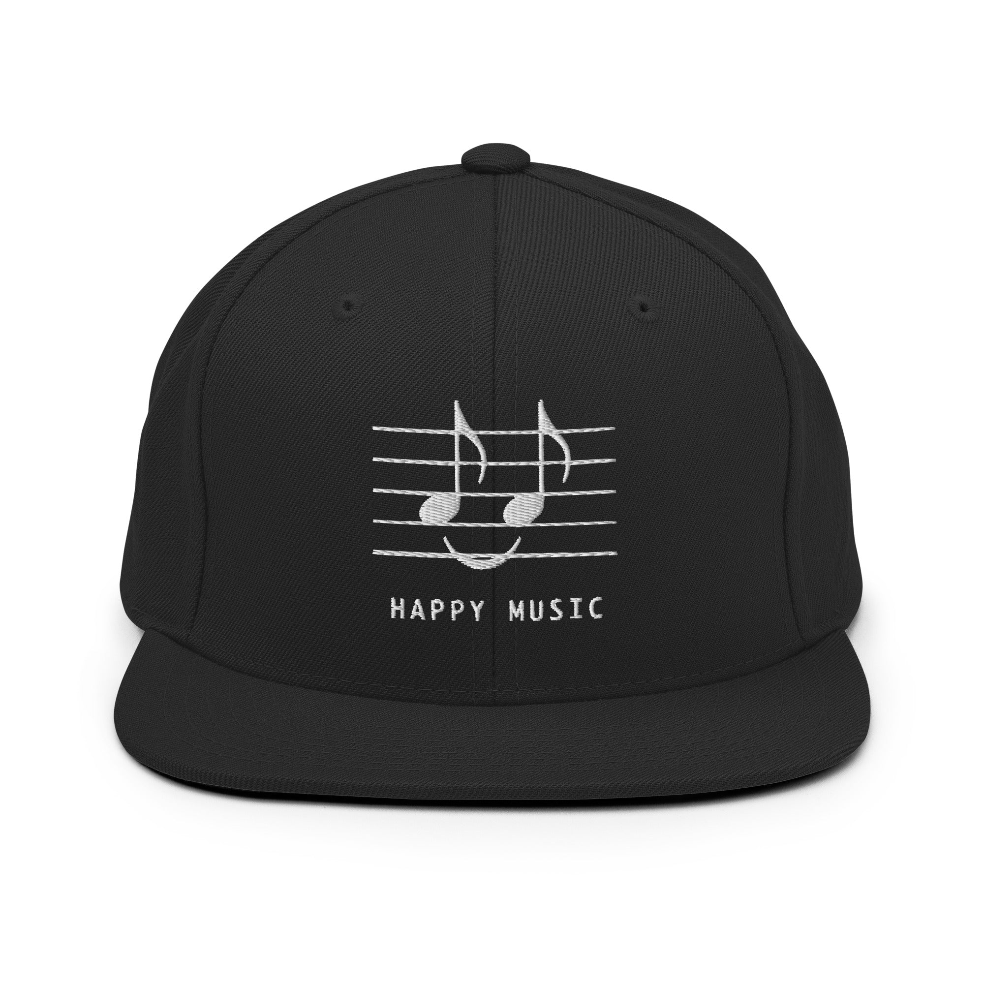 Happy Music Hat - Black, Silver, Snapback