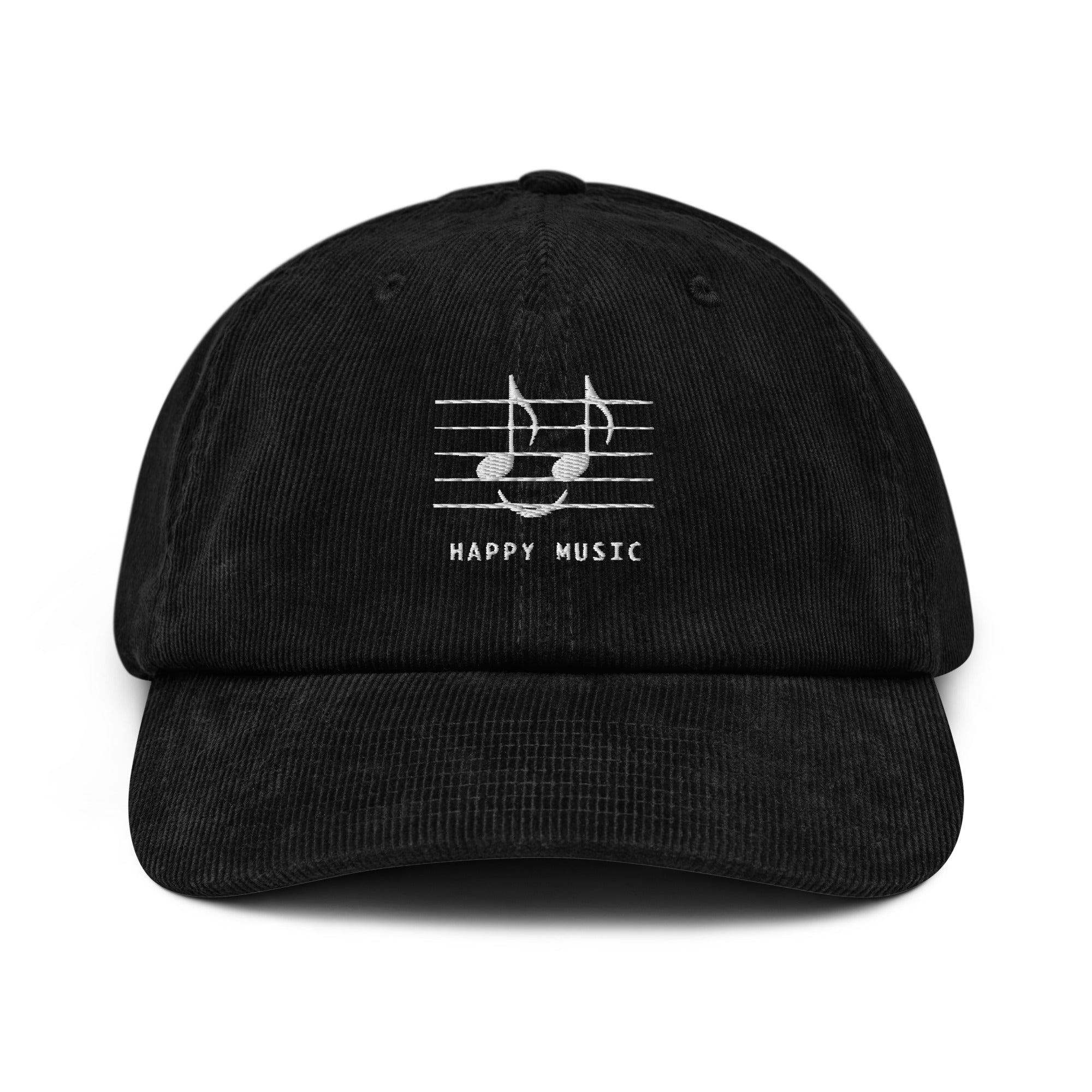 Happy Music Corduroy Hat - Black