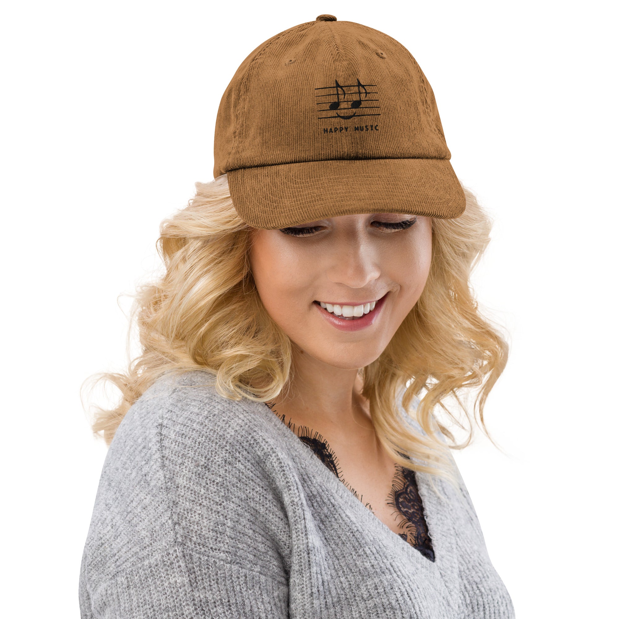 Happy Music Corduroy hat - Brown