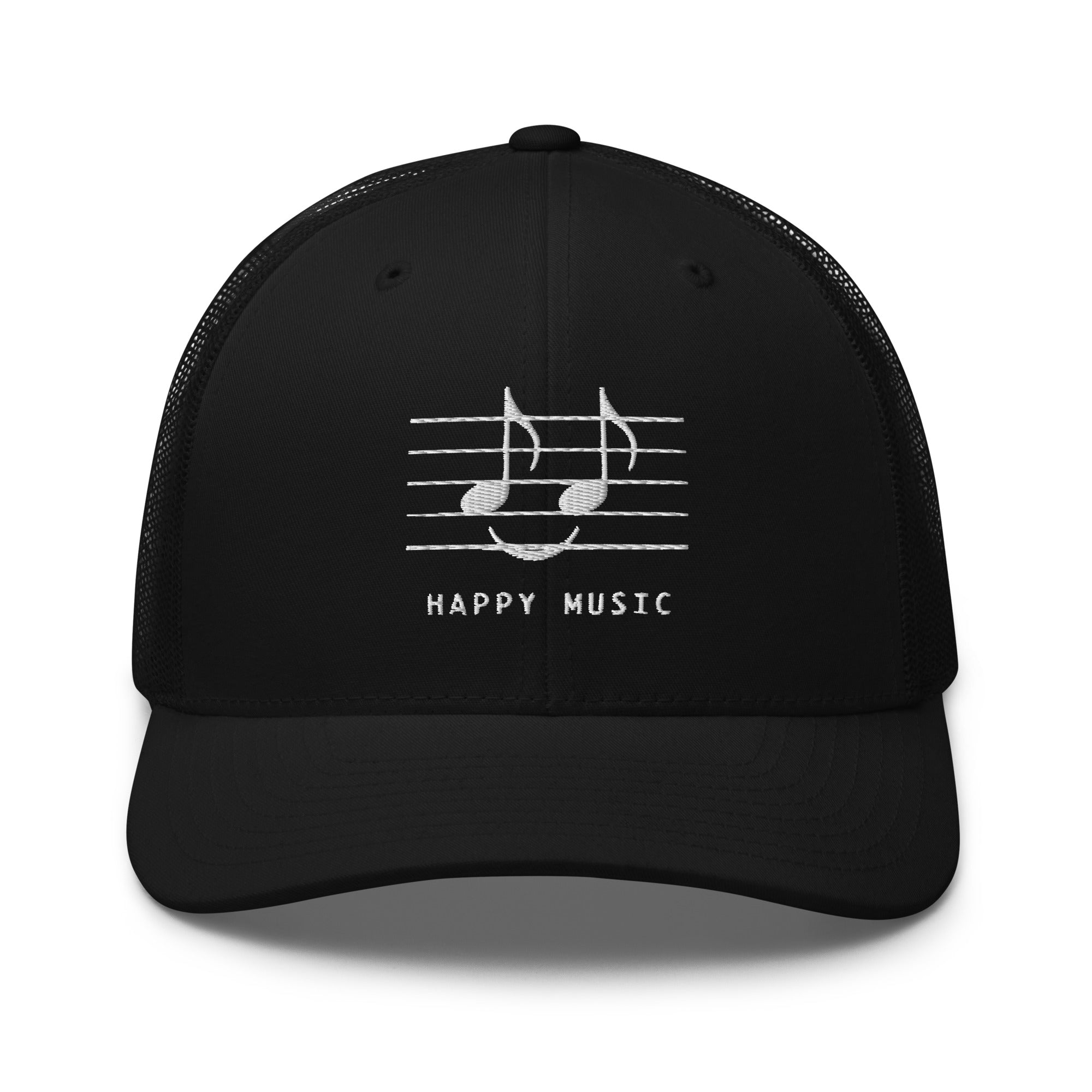 Happy Music Hat - Black, Trucker Cap