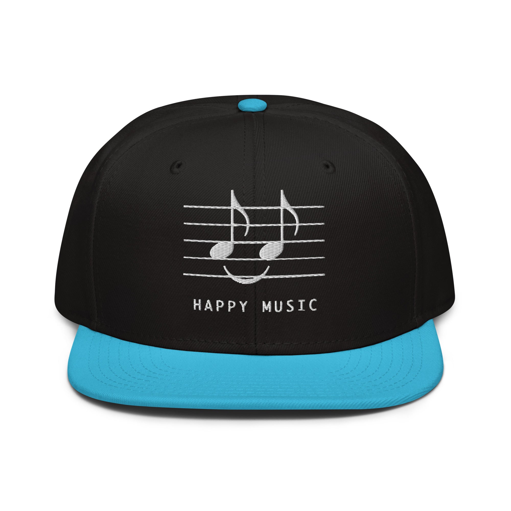 Happy Music Snapback Hat - Black, Snapback