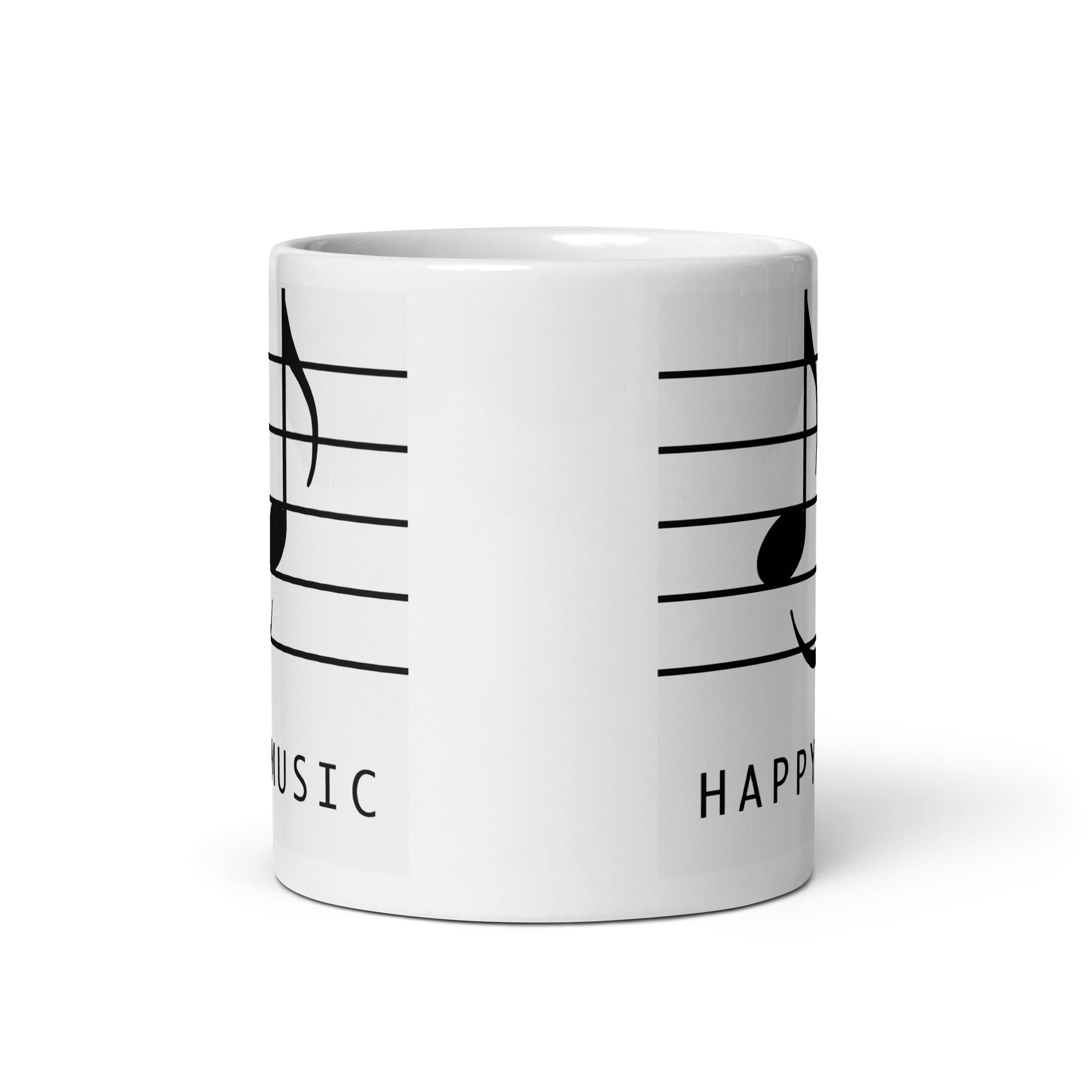 Happy Music Mug - White, Glossy
